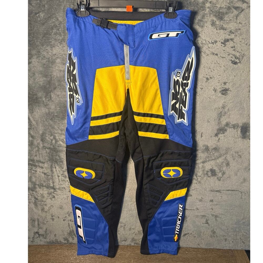 Y2K 2002 No Fear GT Bicycles Tracker Racing Pants Size 36 BMX Motocross Blue